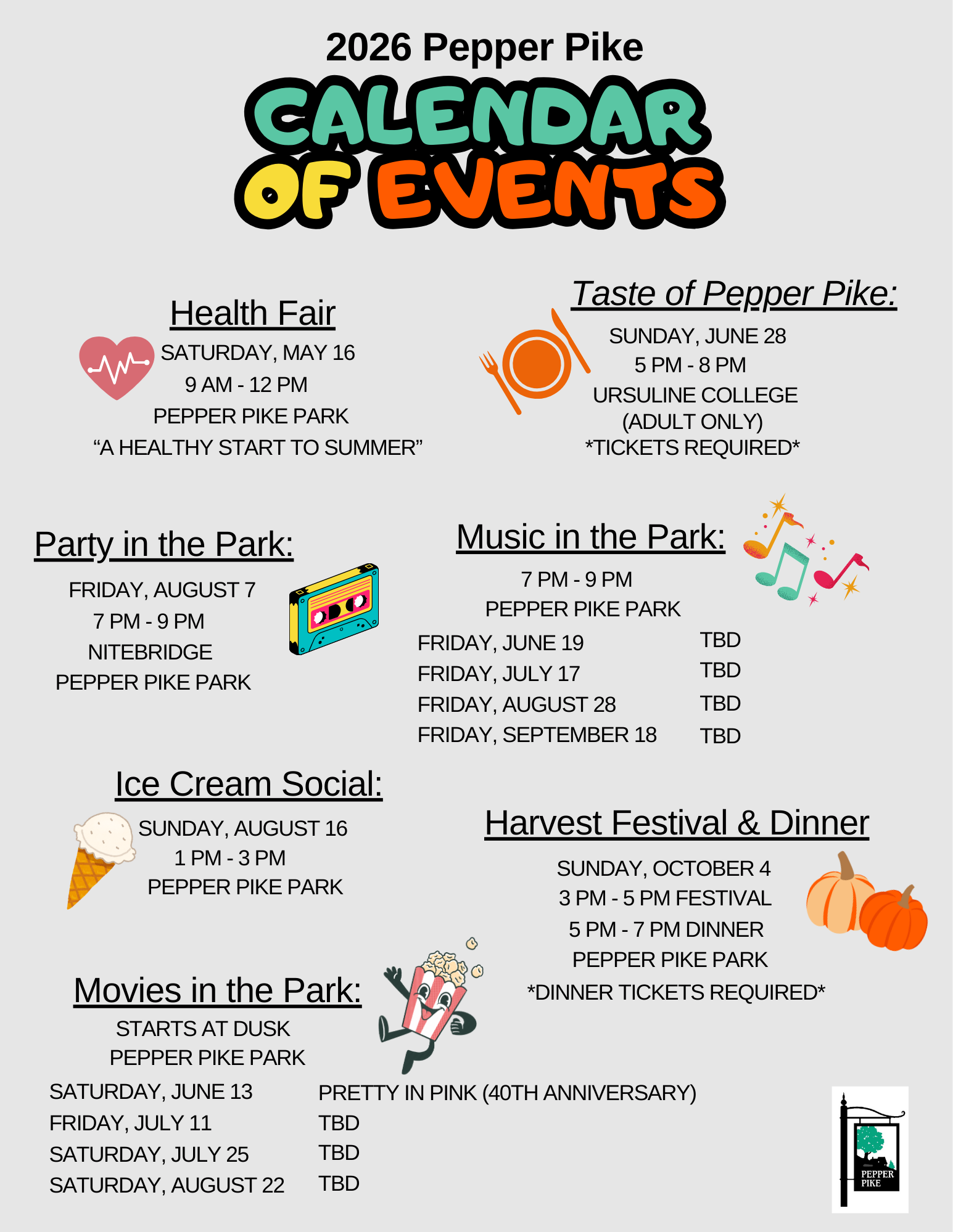 Calendar of Events 2026